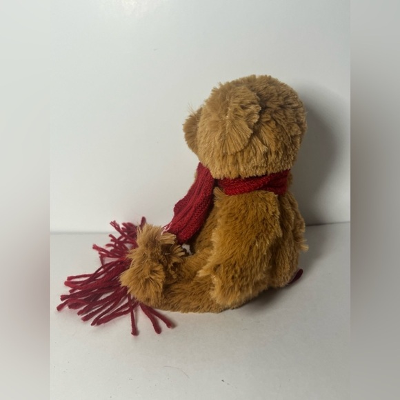 Bath & Body Works BBW Plush 5 1/2” Tan Brown Bear Red Scarf Stuffed Animal - Picture 5 of 13